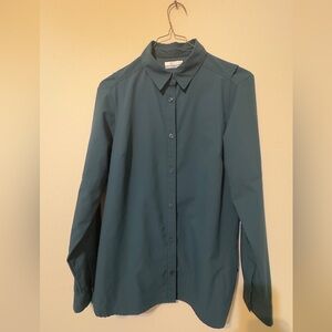 Columbia Women's Dark Teal Casual Button-Down Shirt
